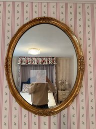 Vintage Louis XVI Gold Giltwood Oval Mirror