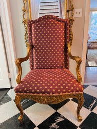 Elegant French Carved Giltwood Armchair Mint Condition