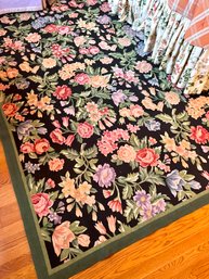 Pretty Handmade Fine Needlepoint Rug With Allover Floral Pattern 9ft By 12ft