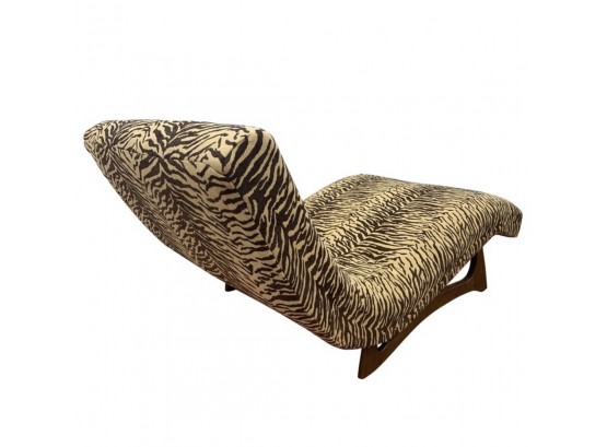Signed Adrian Pearsall For Craft Associates 1960s Wave Chaise With New Zebra Upholstery