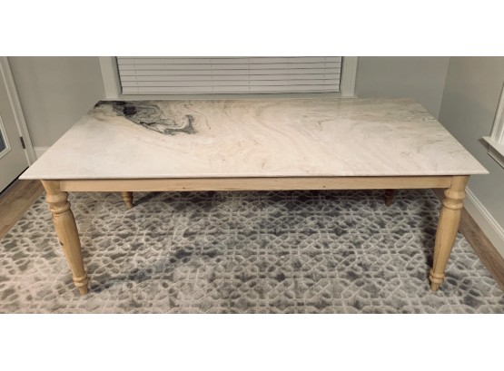 Lillian August Marble Top Kitchen Dining Room Table, DELIVERY AVAILABLE
