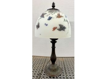 Signed Hand Painted Butterfly Shaded Lamp