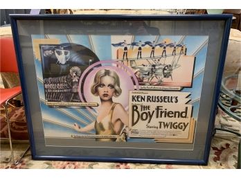Large Vintage Framed Twiggy Movie Poster