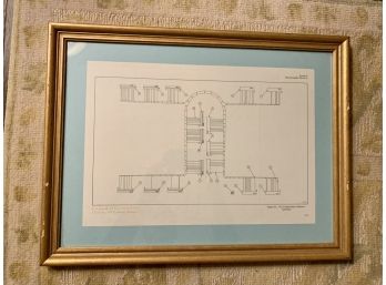 Mid Century Modern 1970's Architectural Industrial Print Framed