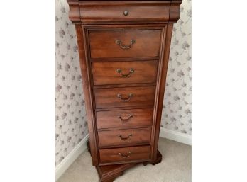 TALL SWIVEL ROTATING MAHOGANY LINGERIE CHEST WITH FLOOR MIRROR
