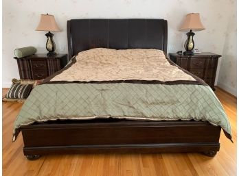 LEATHER KING SIZE BED BY BERNHARDT FURNITURE RETAILS FOR $3850  - Delivery Available