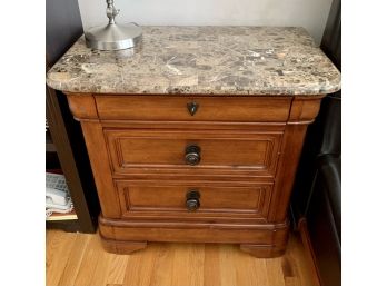 HEAVY GRANITE TOP 3 DRAWER NIGHTSTAND BY CINDY CRAWFORD HOME - Delivery Available