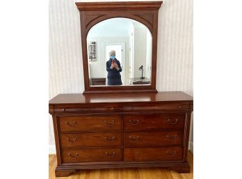 ELEGANT SIX DRAWER MAHOGANY DRESSER WITH MIRROR - Delivery Available