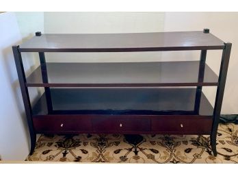 BAKER FURNITURE BARBARA BARRY DARK MAHOGANY ETAGERE CONSOLE TABLE WITH SHELVES - Delivery Available