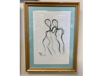 SIGNED AND NUMBERED LITHOGRAPH PEN AND INK NUDES 3/25 TITLED DESPAIR