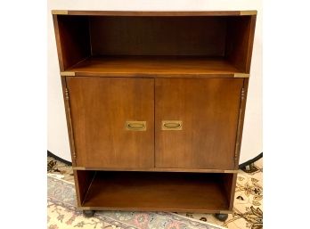 MID CENTURY MODERN CAMPAIGN STYLE DRY BAR CABINET BUFFET CIRCA 1970S - Delivery Available