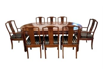 CUSTOM VINTAGE ROSEWOOD 9 PIECE DINING ROOM TABLE, 8 CHAIRS - Delivery Available