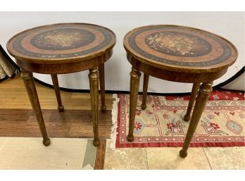 PAIR OF MATCHING LILLIAN AUGUST ROUND FRUITWOOD OCCASIONAL TABLES - Delivery Available