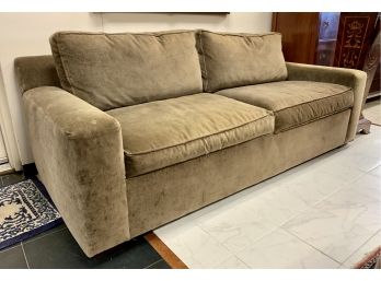 POTTERY BARN MITCHELL GOLD  BROWN VELVET SLEEPER SOFA  - Delivery Available