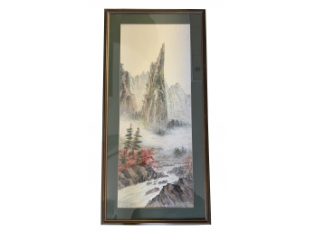 LARGE FRAMED HAND MADE ASIAN EMBROIDERY ON SILK 20'x41'