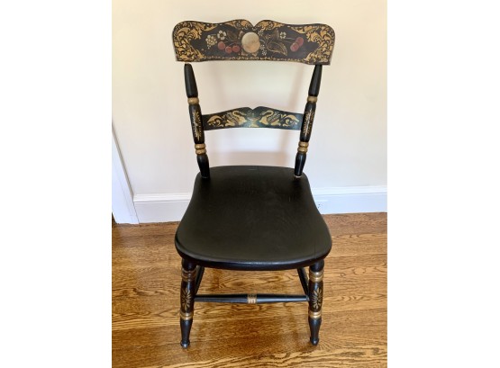 19th Century Black Painted Primitive Chair