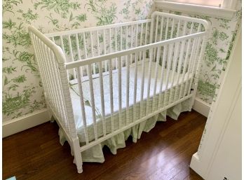 French White Baby Ribbed Crib From France 55' By 30' By 39' Tall