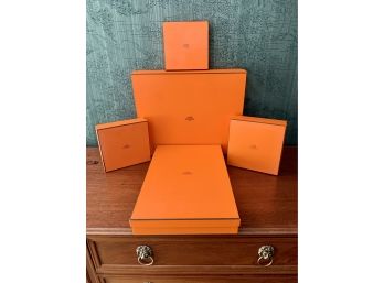 Lot Five Authentic Hermes Paris Gift Boxes
