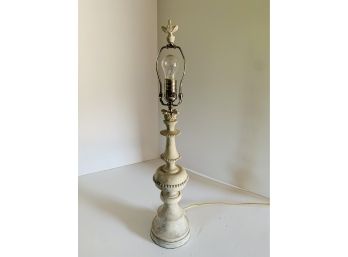 Vintage Distressed Resin Candlestick Lamp