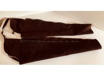 Pair Of Chocolate Brown Suede Leather Chapps Chaps