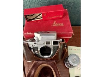 Vintage Leica Camera, Lens And Case