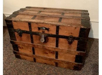 Antique Wooden Steamer Trunk