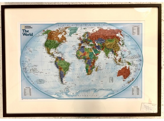 Large Framed National Geographic World Map