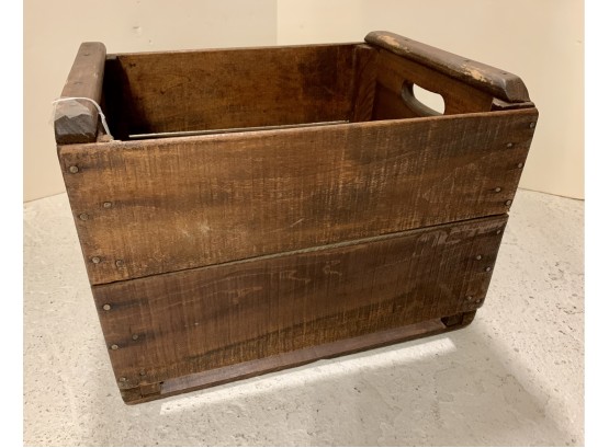 Antique Old Wooden Box With Handles