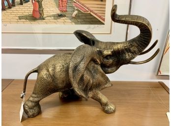Unusual Large Brass Elephant Sculpture Figure