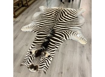 Authentic Designer Rare Zebra Hide Legal With Papers 126' By 72'