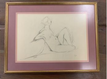 Original Signed Framed Nude By Listed Artist Lois Gross Smiley (1923-2019)