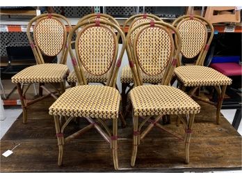 Set Of Six Maitland Smith Paris Stacking Bistro Chairs
