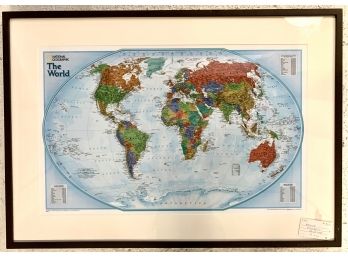 Large Framed National Geographic World Map