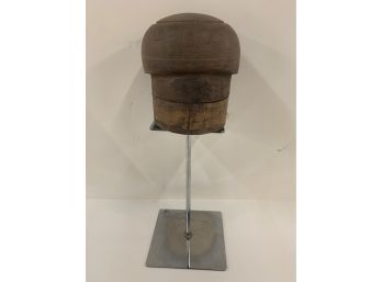 Rare Art Deco Wooden Hat Form Early 20th Century