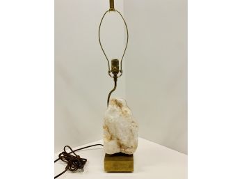 Rare Mid Century Modern White Rock Quartz Lamp