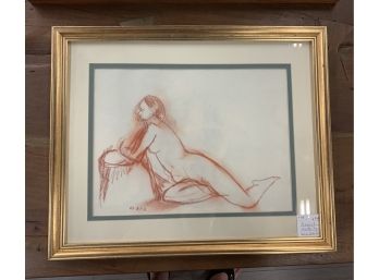 Rare Original Signed Framed Nude By Listed Artist Lois Gross Smiley (1923-2019)