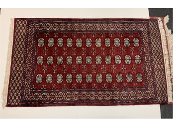 Vintage Bokhara Hand Knotted Indian Carpet Rug 60' By 33'