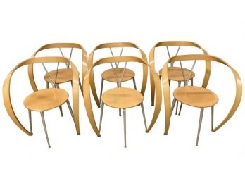 Set Of Six Cassina Pretzel Revers Chairs By Andrea Branzi Italy