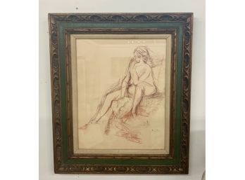 Original Signed Framed Nude By Listed Artist Lois Gross Smiley (1923-2019)