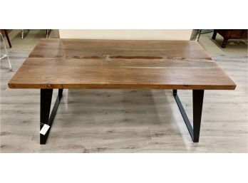Live Edge Wood Dining Room Table With Steels Legs And Butterfly Joints