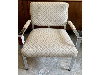 Mid Century Modern Milo Baughman Style Chrome Cantilever Chair