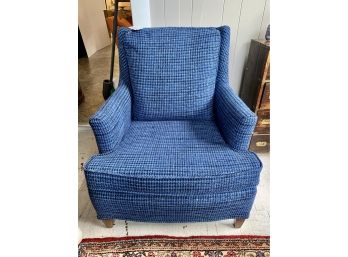 Exquisite Danish Modern Lounge Chair New Royal Blue Tweed Upholstery 2 Of 2