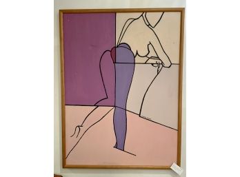 Large Original Painting Female Nude By Barbara Falberg