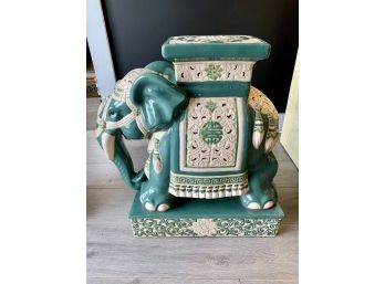 Ceramic Asian Chinoiserie Elephant Garden Seat Second Of 2