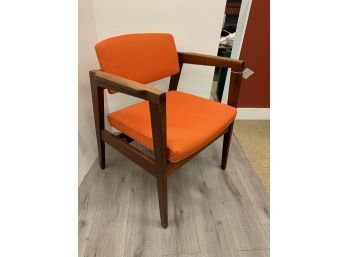 Danish Mid Century Modern Arm Chair, Orange
