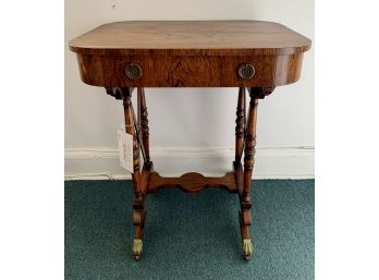 Antique Rosewood Side Table With Brass Claw Feet