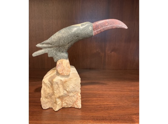 Magnificent Carved Stone Toucan Bird Sculpture Statue 7.5' By 7' Tall
