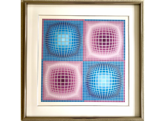 Stunning Victor Vasarely (1906-1997) Signed & Numbered Limited Edition Silkscreen Serigraph 56/100 1970's
