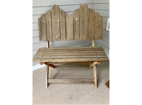 Adirondack Style Outdoor Slatted Real Wood Bench