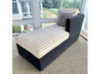 Black Wicker Upholstered Chaise